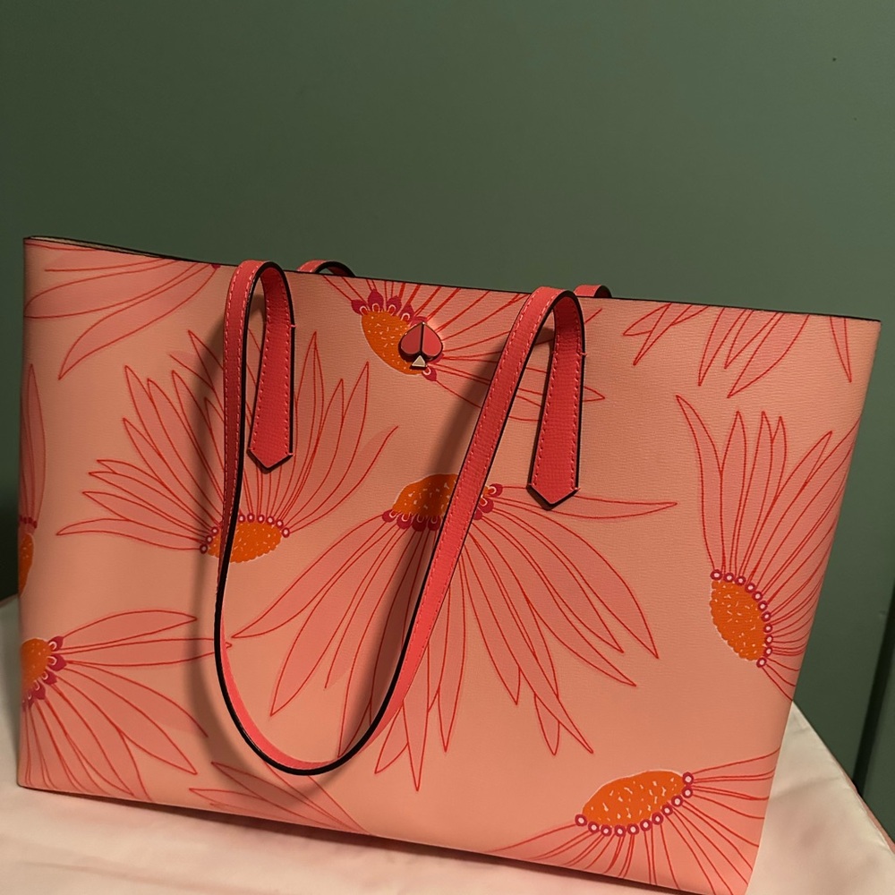 Kate Spade Peach and Orange Floral Tote - Picture 2 of 2